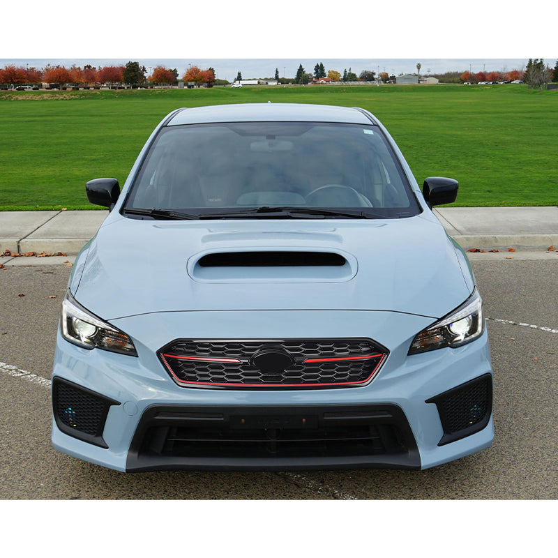 2018-2021 Subaru WRX STI Style Gloss Black W/Red Trim Front Grille ABS