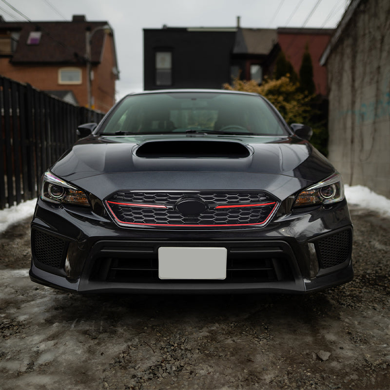 2018-2021 Subaru WRX STI Style Gloss Black W/Red Trim Front Grille ABS