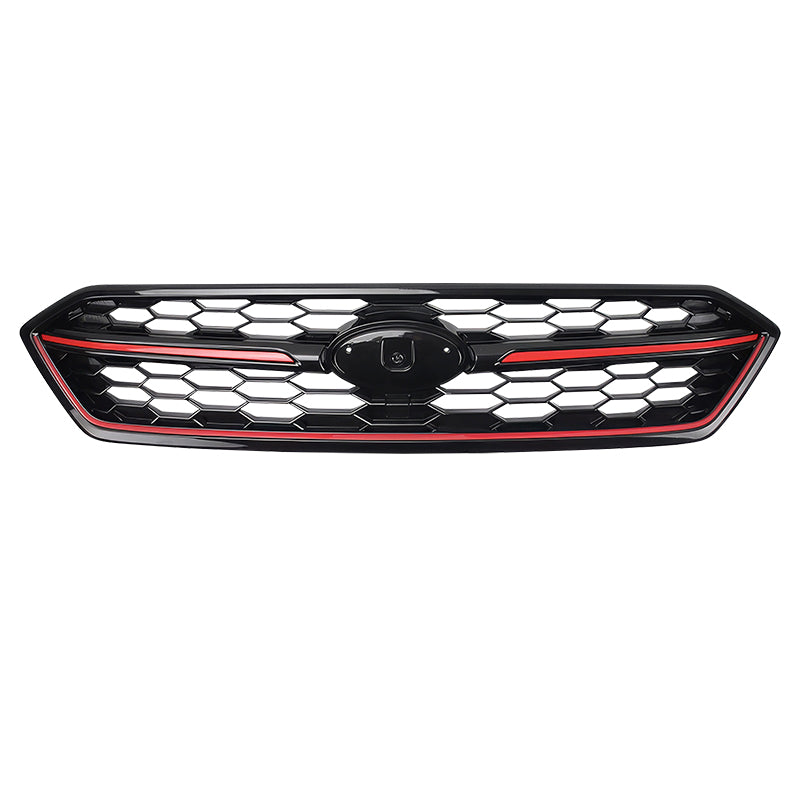 2018-2021 Subaru WRX STI Style Gloss Black W/Red Trim Front Grille ABS