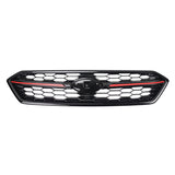 2018-2021 Subaru WRX Gloss Black W/ Red STI Style Front Grille ABS