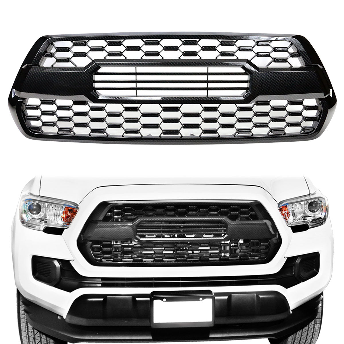 2016-2023 Toyota Tacoma T Style Carbon Print Front Hood Bumper Grille