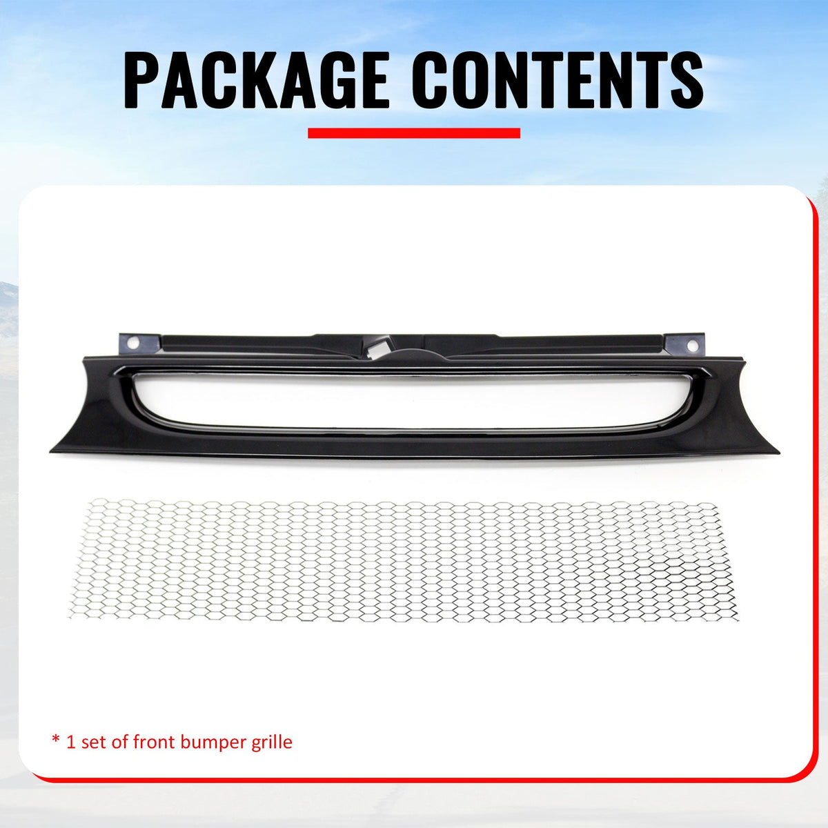 1999-2006 Volkswagen Golf/GTI/R32 MK4 Front Upper Grille Mesh Style Black Replacement Front Bumper Hood Grill