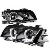 99-01 BMW 3-Series 3D Crystal Halo Projector LED Headlights Black