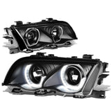 99-01 BMW 3-Series 3D Crystal Halo Projector LED Headlights Black