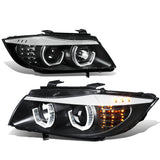 2006-2012 BMW 3-Series 3D Crystal Halo Projector LED Headlights Black