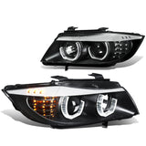 2006-2012 BMW 3-Series 3D Crystal Halo Projector LED Headlights Black