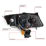 06-12 BMW 3-Series E90 3D Crystal Halo Projector LED Headlights