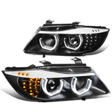 06-12 BMW 3-Series E90 3D Crystal Halo Projector Sequential Headlights