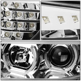 06-12 BMW 3-Series E90 3D Crystal Halo Projector LED Headlights Chrome