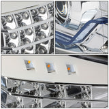 06-12 BMW 3-Series E90 3D Crystal Halo Projector LED Headlights Chrome