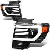 09-14 Ford F-150 3D LED Projector Headlights Black Housing