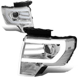 2009-2014 Ford F-150 3D LED Projector Headlights Chrome Housing
