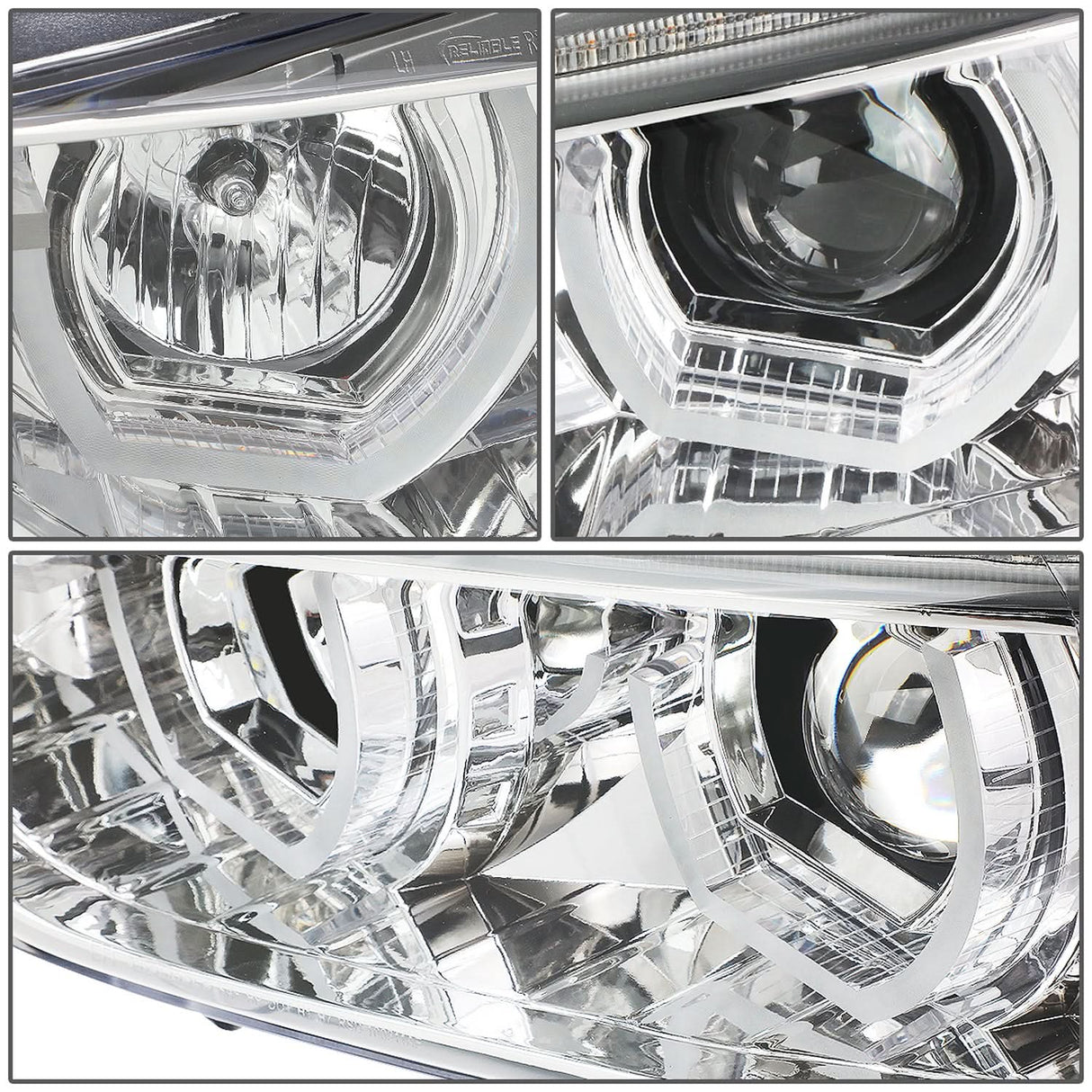 2012-2016 BMW F30 3-Series 3D LED Bar Headlights Chrome Housing