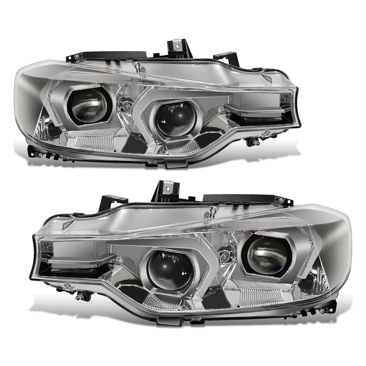 2012-2015 BMW 3-Series 3D LED Swoosh Projector Switchback Headlights