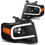 07-14 Ford Expedition 3D LED DRL Projector Headlights Black Housing