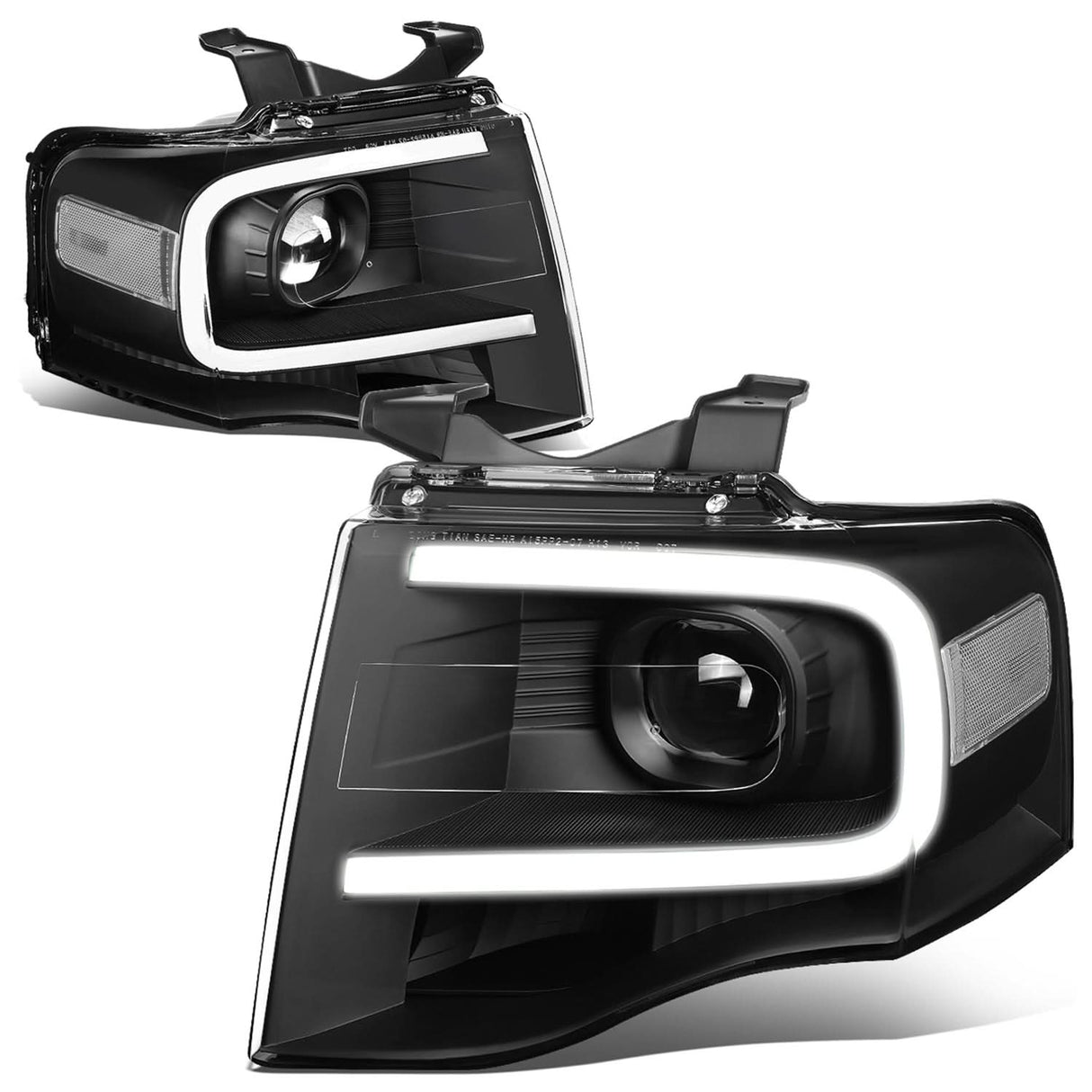 2007-2014 Ford Expedition 3D LED DRL Projector Headlights Black