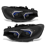 2014-2020 BMW 428i 430i 435i 440i M3 HID LED Headlights Black Housing