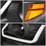 15-18 Chevrolet Suburban/Tahoe 3D LED Projector Headlights Black/Amber