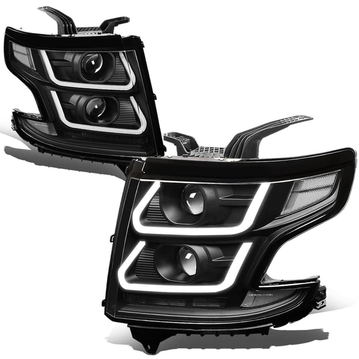 15-18 Chevrolet Suburban/Tahoe 3D LED Projector Headlights Black