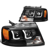 2004-2008 Ford F-150 3D LED J-Bar Halo Projector Headlights