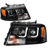 2004-2008 Ford F-150 3D LED J-Bar Halo Projector Headlights