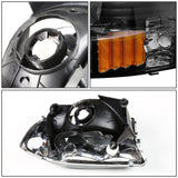 1997-2004 Dodge Durango Black Housing Headlights with Amber Corner