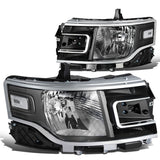 2013-2019 Ford Flex Black Housing Clear Corner Headlights