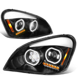 2008-2017 Freightliner Cascadia Black Housing LED Projector Headlights