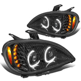 04-17 Freightliner Columbia LED Projector Headlights - Black Housing