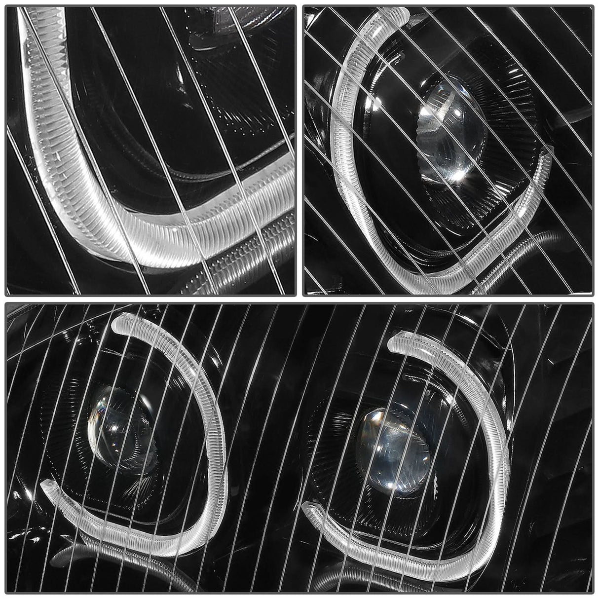 04-17 Freightliner Columbia LED Projector Headlights - Black Housing