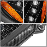 04-17 Freightliner Columbia LED Projector Headlights - Black Housing