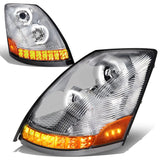 04-18 Volvo VN VNL LED Projector Headlights - Chrome Housing