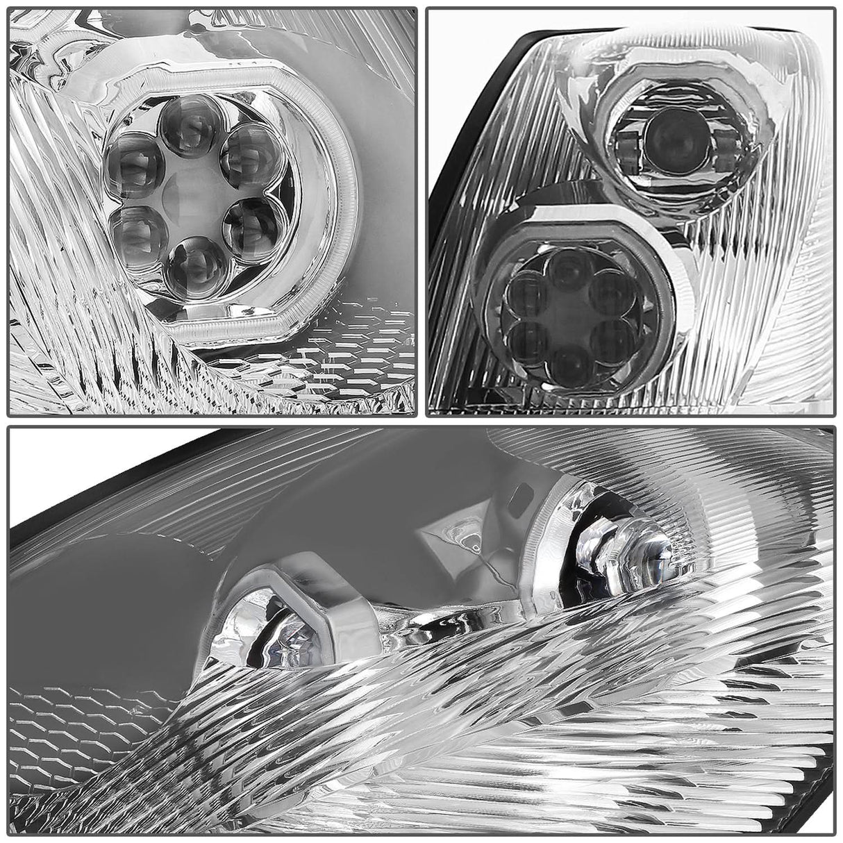 04-18 Volvo VN VNL LED Projector Headlights - Chrome Housing