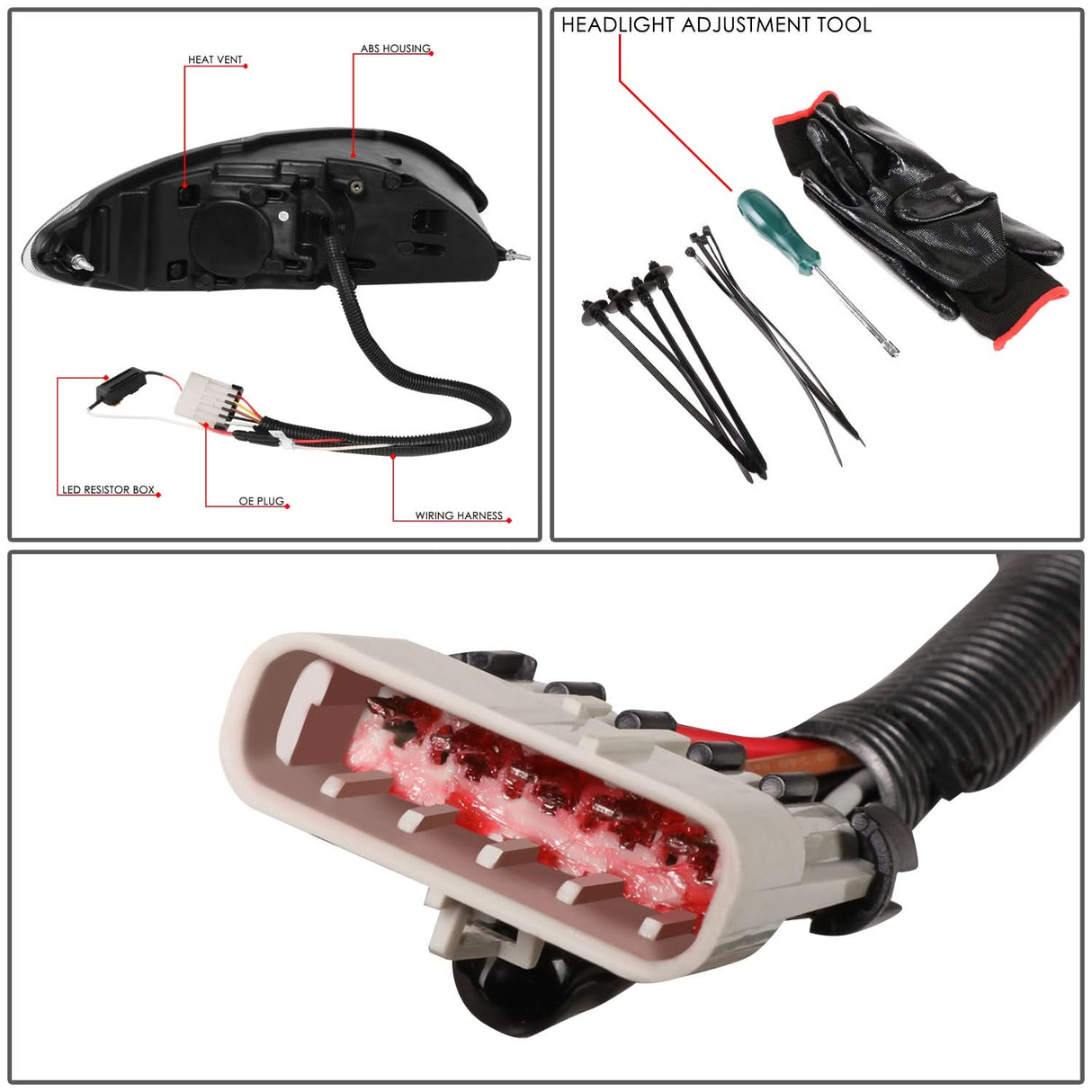 09-18 International Harvester ProStar Full LED Headlights - Black