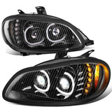 04-12 Freightliner M2 Projector LED DRL Headlights - Black Housing