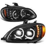 04-12 Freightliner M2 Projector LED DRL Headlights - Black Housing