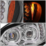 03-19 Freightliner M2 Projector LED DRL Chrome Headlights