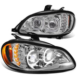 03-19 Freightliner M2 Projector LED DRL Chrome Headlights