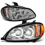03-19 Freightliner M2 Projector LED DRL Chrome Headlights