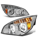 18-20 Freightliner Cascadia Halo LED DRL Headlights - Black Housing