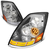 03-17 Volvo VN VNL VNM VNX LED Switchback Headlights Chrome