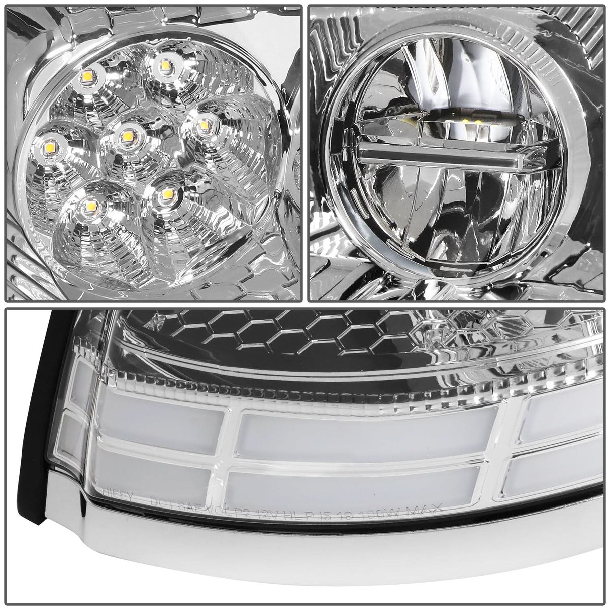 03-17 Volvo VN VNL VNM VNX LED Switchback Headlights Chrome
