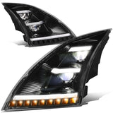 2018-2021 Volvo VNL VNR Sequential LED Headlights Black