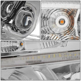 2008-2017 Freightliner Cascadia LED Halo Projector Headlights Chrome