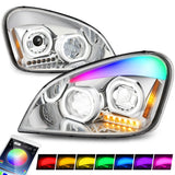 08-17 Freightliner Cascadia Full LED Halo Projector Headlights Chrome