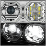 2018-2023 Volvo VNL/VNR White Halo Ring Chrome Headlights