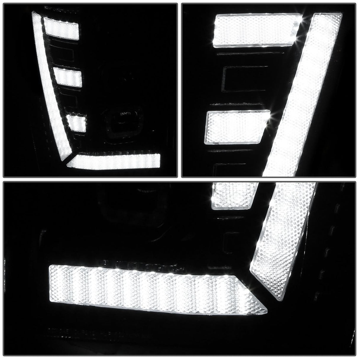 11-16 Ford F-250/350/450 Super Duty White 3D Light Bar Sequential Headlights