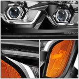 2008-2017 Kenworth T660 LED Sequential Projector Headlights Black