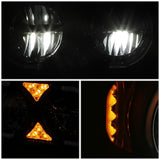 1981-1988 Peterbilt 359/379/389 Full LED Reflector Headlights Black