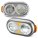 1981-1988 Peterbilt 359/379/389 Full LED Reflector Headlights Chrome